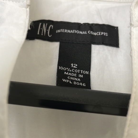 Inc International Concepts elegant white cotton lace short sleeves blouse - Picture 4 of 6